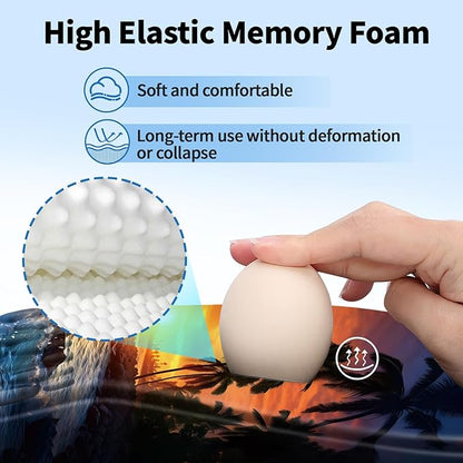 YIWEI Ergonomic Mouse Pad with Wrist Rest - Comfortable Office Mousepad with Memory Foam Wrist Support for Carpal Tunnel Relief, Mouse Pads with Non-Slip Base for Gaming and Home (Sunset Beach)