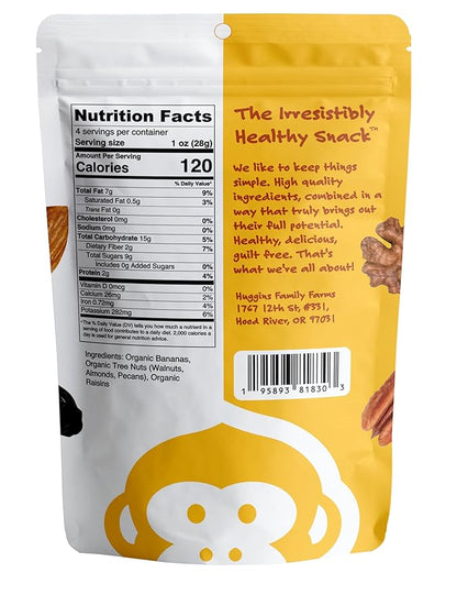 Monkey Brittle Healthy Snacks, Crispy Plant-Based Treats for Kids & Adults, Vegan & Gluten-Free, All-Natural Snack for School, Sports, Camping & On-the-Go (4oz, Pack of 5), Original