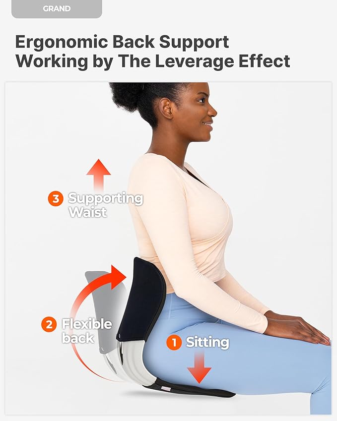 curble Grand(Extra Wide&Sturdy) Cover Set – Ergonomic Back Support Chair with Detachable Cover, Lumbar Support for Posture Correction & Lower Back Pain Relief, Perfect for Home & Office(Set Black)