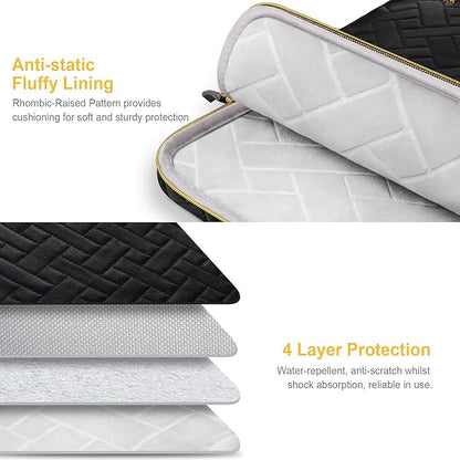 Lacdo 15-15.6 Inch Laptop Sleeve Case for Acer HP Dell ASUS Laptop, Acer Aspire 15, HP Pavilion/Envy 15, Dell Inspiron/Latitude 15, ThinkPad/IdeaPad 15, ASUS Vivobook 15 Computer Bag, Elegant Black