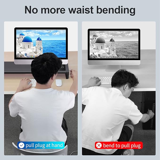Dual Monitor Stand with Wireless Charging and 4 USB 3.0 Ports, Steel Monitor Stands for 2 Monitors, Metal Computer Stand Riser for Desk, Office, Laptop, PC up to 32 Inches (Black)