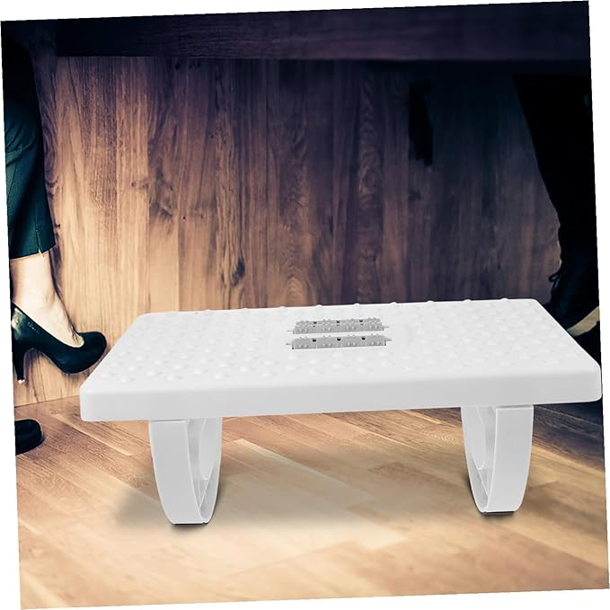 Non-Slip Office Foot Rest Stool Under Desk Raised Footrest for Fatigue Relief Multi-Functional Home Footstool for Seating -Bearing Foot Cushion in White
