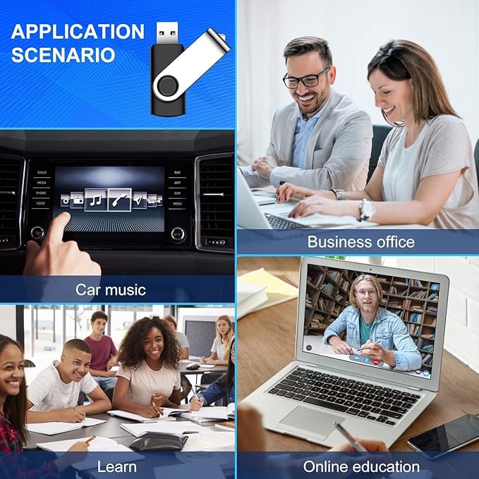 Generic 10 X 16 GB USB Flash Drive USB 2.0 Thumb Drive Memory Pen Stick Jump Drive Keychain Design (10Pack Black, 16GB)