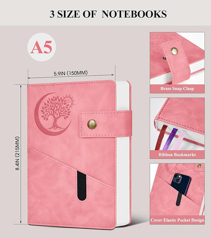 365 Page Thick Lined Journal Notebook for Men Women, A5 Leather Journals for Writing, Hardcover Notebooks for Work, School, Note Taking,Travel, Business,Personal Diary, College Ruled 5.9" x 8.4"