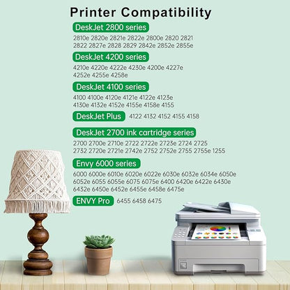 SAILNER 67XL HP Printer Ink, Replacement for HP Ink 67 for HP 67 Ink cartridges Black/Color Combo Pack, Compatible with DeskJet 2755e 2855e 2700e 4155e 2734e 2827e 4100e Envy 6055 6455e Printer 67XL