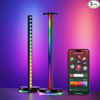 YEELIGHT RGB Smart Light Bars, Dual-Sided 16 Million Colors Gaming Backlight with Music Sync & App Control, 16" Immersive 3-Side Lighting, Real-Time Game Sync, PC/Room Decor