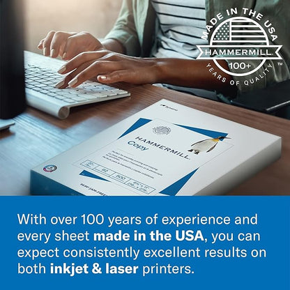 Hammermill Printer Paper, Premium Laser Print 24 lb, 8.5 x 14-1 Ream (500 Sheets) - 98 Bright, Made in the USA, 104612
