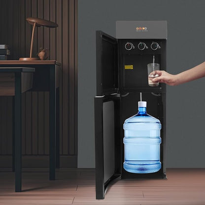 Bottom Loading Water Dispenser, 110V Hot & Cold Water Cooler Dispenser Standing Hot & Cold Water Dispenser with 3 Temperature Settings for Home, Kitchen, Office