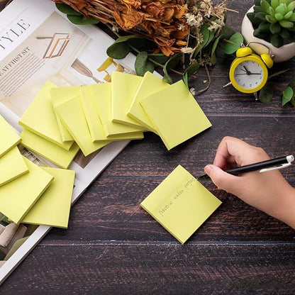Sticky Notes 3x3 Inches, Yellow Colors Self-Stick Pads, Easy to Stick for Home, Office, Notebook (20)