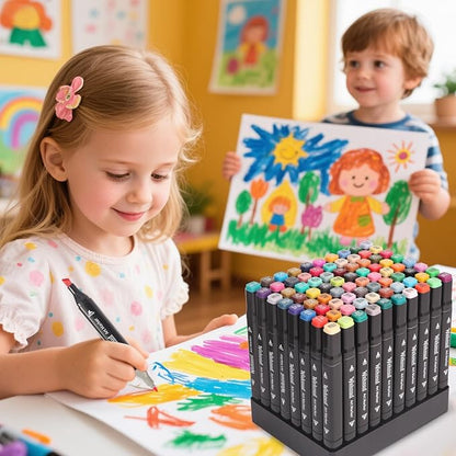 Alcohol Markers, 80 Colors Dual Tip Permanent Art Markers, Drawing Marker, Coloring Marker for Book Painting Card Making for Adults Kids.