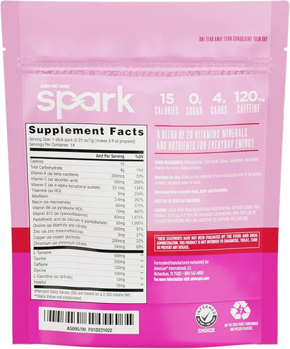 AdvoCare Spark - Energy Drink Mix - Vitamin & Amino Acid Supplement - Supports Energy & Focus - Portable Immune Support - Sugar-Free - Pink Lemonade, 14 Stick Packs (3.5 oz)