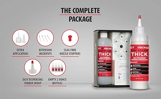 STARBOND Thick CA Glue Complete Refill Kit (453-gram) - Premium Cyanoacrylate Glue for Mitre Joint Bonding, Woodworking, Carpentry, Archery Fletching, 16 oz