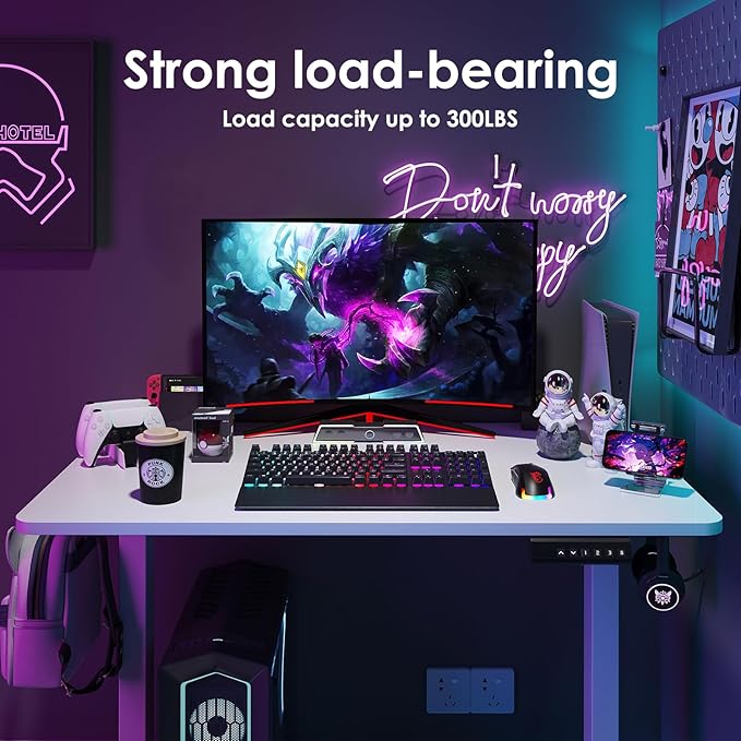 STARY Electric Standing Desk Adjustable Height Sit Stand Home Office Desk with Splice Board