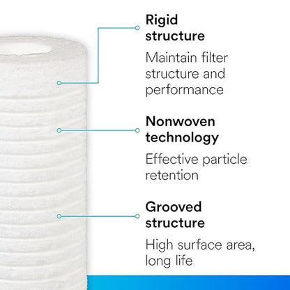 3M Aqua-Pure AP110 Genuine Replacement Whole House Standard Sump Replacement Water Filter Drop-in Cartridge, 5-Micron Sediment, Sand, Dirt, Rust