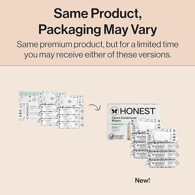 The Honest Company Hypoallergenic Multi-Use Baby Wipes for Sensitive Skin Baby Pattern Play 576 Count