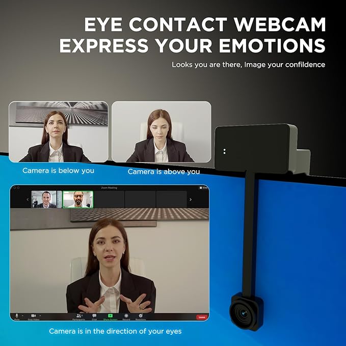 4K Webcam for PC with Remote Control, Ultra HD 1/2.55'' Sensor, Autofocus, 10x Digital Zoom, Low Light Performance, Streaming Webcam for PC/Video Calling/Zoom/Skype/Teams
