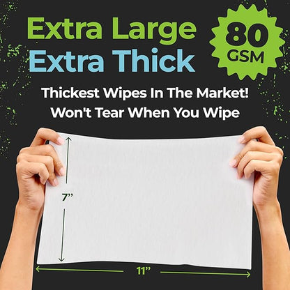 Camping Essentials - Body Wipes for Camping Adults Bathing No Rinse - 50 XL Deodorant Bathing Shower Wipes For Men Women - Disposable Washcloths & Personal Cleansing - Travel, Workout
