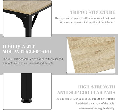 78.7 Inches Extra Long Desk,6.5ft Office Table with Flexible Configuration,Large Computer Table with Adjustable Footpads,Stable Structure,Standing Desk for 2 Person (Light Wood)