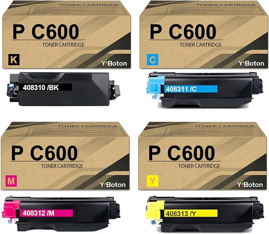 P C600 PC600 Toner Cartridge Replacement for Ricoh 408310 408311 408312 408313 P C600 PC600 Toner use for Savin Lanier P C600 PC600 Printer Black Cyan Magenta Yellow