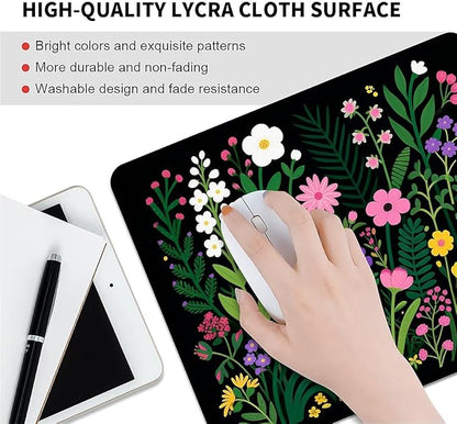 Square Mouse Pad Flowers Plants 1, Personalized Premium-Textured Custom Mouse Mat Design, Washable Mousepad Cloth, Non-Slip Rubber Base Computer Mouse Pads for Wireless Mouse