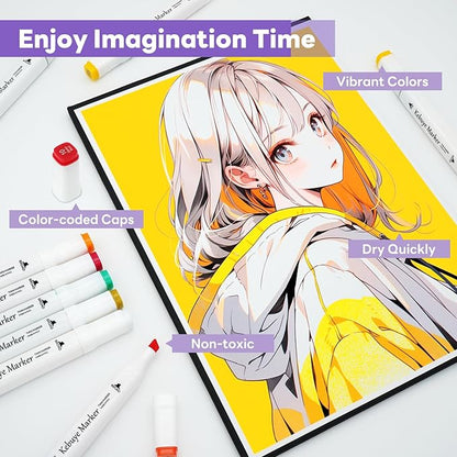 Alcohol Markers Set 80 Colors, Art Markers for Adult Coloring Dual Tip Permanent for Drawing Sketching, Alcohol Based Markers with Case Perfect for Adult Artists Students Gift
