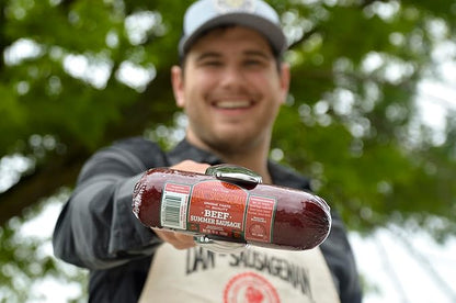 Dan the Sausageman Signature Gift (Denali) Meat and Cheese Box – Gourmet Food Gift Basket with Summer Sausage, Crackers, Nuts, and Cheese – Savory Snack Box for Men, Holidays, Thank You, or Corporate Gifts