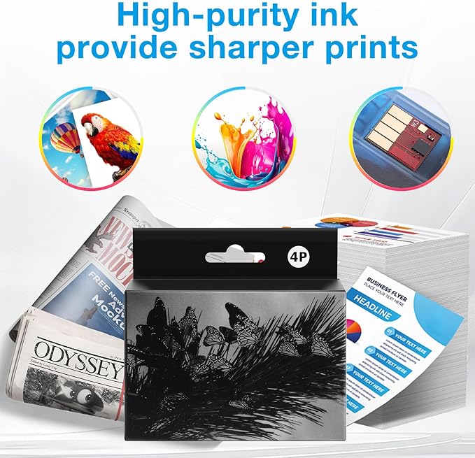 923XL 923e Ink Cartridges for HP OfficeJet Pro 8135 8130 8139 8138 8122 8120 8124 8125 8130 8132 8134 Printers (4 Pack with Chip)