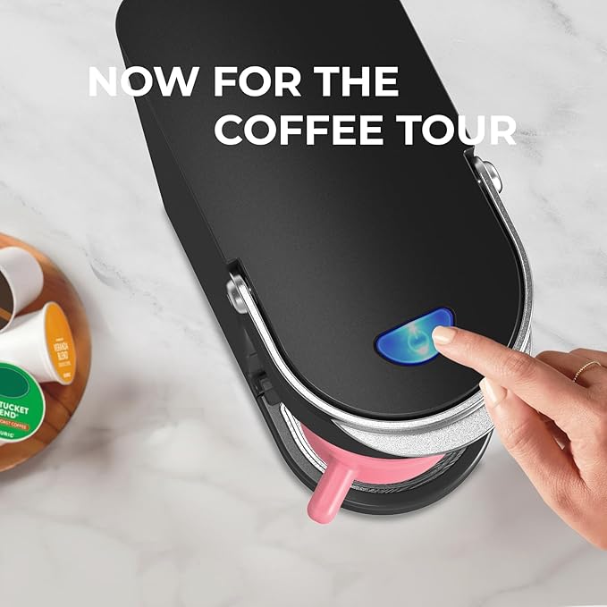 CHULUX Slim Single Serve Coffee Maker for K Pods, One Cup Coffee Maker Fits 7.3" Travel Mugs, Coffee Machine with 6 to 12oz Brew Sizes