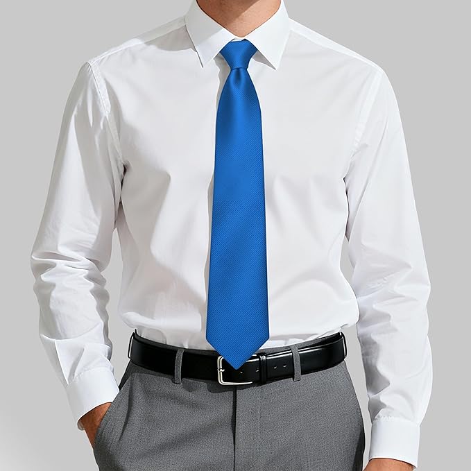 Fineknot Black Ties for Men, Formal Neckties for Men, Solid Color Mens Ties for Business, Wedding, Party, Mens Neck Tie