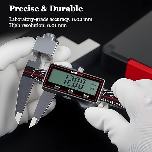 Wireless Digital Caliper, 200mm/8inch Stainless Steel Precision Measuring Tool with Data Output, Inch/MM Conversion, Zero Reset, Auto Off, for DIY, Woodworking, Jewelry Making