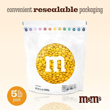 M&M’S WORLD M&M’S Yellow Milk Chocolate Candy - 5-Pound Chocolate Candy Bulk for Party Favors, Birthdays, Easter, Graduations, Themed Celebrations, and More