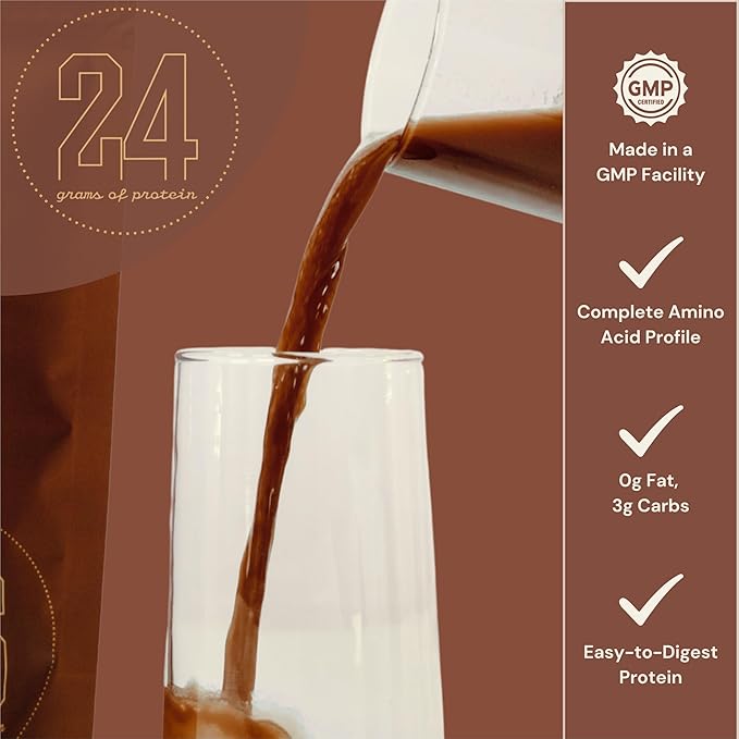 Anea Egg White Protein - Chocolate | 24g Protein | Fat-Free, Cholesterol-Free | 4.9g BCAA | Complete Amino Acid Profile| Dairy-Free, Gluten-Free, Soy-Free | Chocolate Flavor | Made in GMP Facility