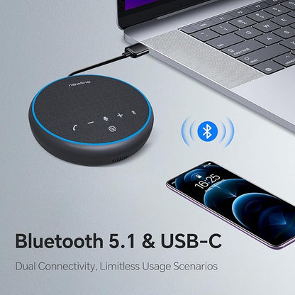 N newline Bluetooth Speakerphone with 360° & 5 Meters (16 Feet) Voice Pickup for Work & Leisure, Pro AI Noise Reduction, High-Efficiency Full-Range Speaker, 12 Hours Battery Life