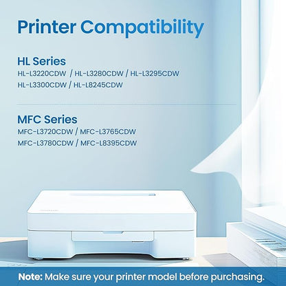 TN229XL Toner Cartridges Compatible with Brother TN229 Toner Works for Brother MFC-L3780CDW MFC-L3720CDW HL-L3280CDW MFC-L8395CDW HL-L3300CDW HL-L3220CDW HL-L3295CDW Printer (BK/C/M/Y 4 Pack)