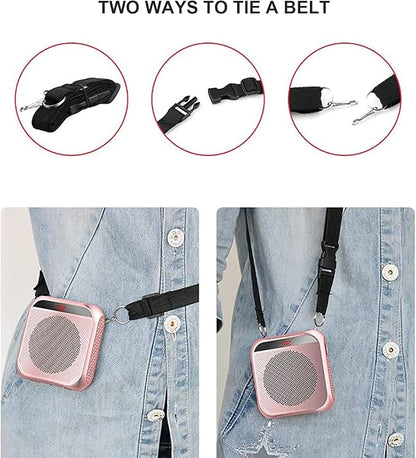 Portable Voice Amplifier for Teachers,Rechargeable Portable Microphone with Speaker,Wired Microphone,Pa System for Outdoors, Teaching, Meeting, Tour Guide, Yoga(5PCS,Rose Gold)
