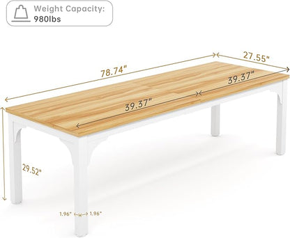 6.56 FT Conference Table Set of 3, Super Sturdy Large Rectangle Meeting Seminar Table for 18-24 Person, Long Business Tables, 3 Pcs Light Walunt