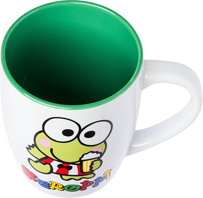 Silver Buffalo Sanrio Hello Kitty and Friends Jumbo Curved Ceramic Mug Featuring Keroppi, 25 Ounces