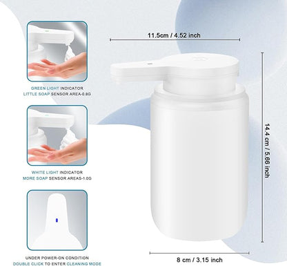 Automatic Soap Dispenser Foaming Touchless 10.14oz/300ml Foam Soap Dispenser Automatic Foam Hand Soap Dispenser with Infrared Sensor for Bathroom Kitchen Sink Hotel Restaurant (White)