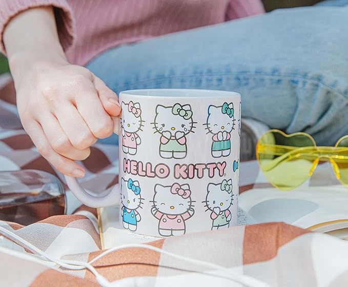 Silver Buffalo Sanrio Hello Kitty Various Emotions and Poses Mug, 20 Ounces