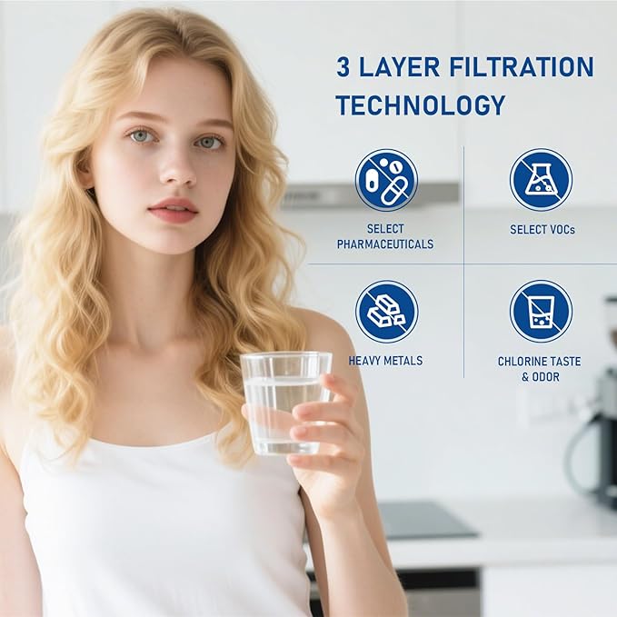 Filter 1 Water Filter Replacement, Compatible with EveryDrop Filter 1, Kitchenaid KAD1RXD1, Whirlpool WRS325SDHV, WRS325SDHW, WRS315SDHW, WRS315SDHM, WRS315SDHT, WRS331SDHW, 2 Pack