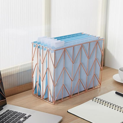 Y YOMA 6 Pack Gradient Hanging File Folders Letter Size Decorative Hanging Folder Pretty File Folder Organizer for Filing Cabinet Office Home with 1/5-Cut Adjustable Tabs, Lake Blue