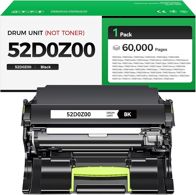 52D0Z00 Imaging Unit (Not Toner) High Yield 1-Pack Replacement for Lexmark 520Z 52D0Z00 Drum Unit Compatible for Lexmark MX812 MX811 MX810 MX710 MS810 MS811 MS812 MX711 Series Laser Printer All-in-One