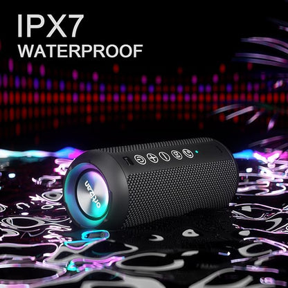 Ortizan Portable Bluetooth Speaker (1nd Gen), IPX7 Waterproof, Wireless, Big Sound and Deep Bass, TWS Pairing, 30Hrs of Playtime, Valentines Day Gifts for Him, Birthday Gifts for Men Women - Black