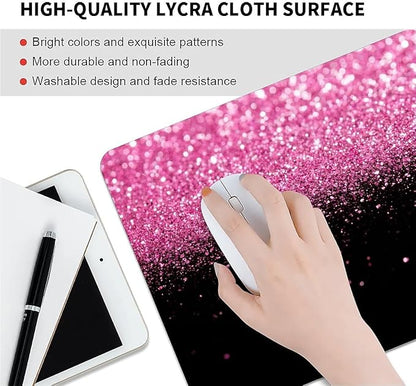 Square Mouse Pad Pink Dream Spot, Personalized Premium-Textured Custom Mouse Mat Design, Washable Mousepad Cloth, Non-Slip Rubber Base Computer Mouse Pads for Wireless Mouse