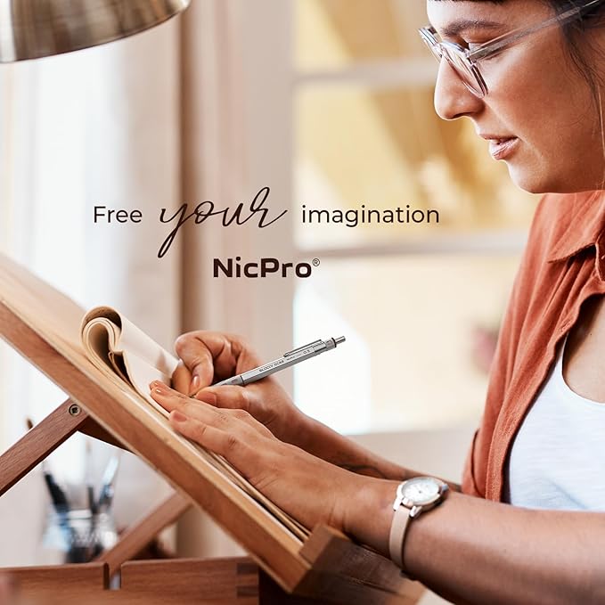 Nicpro 3 Pack Blocky Gear 0.3 mm Metal Mechanical Pencils Set with Case, Lead Drafting Pencil with 8 Tube (480PCS) Lead Refills, 4 Erasers, 18 Eraser Refills for Art Writing, Sketching Drawing
