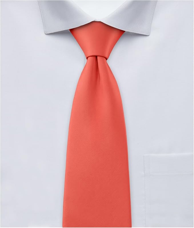 Jacob Alexander Solid Color Mens Tie - Soft-lined Necktie - Timeless Formal Look for Weddings and Business - (Regular Size)