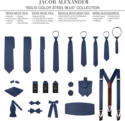 Jacob Alexander Solid Color Mens Tie - Soft-lined Necktie - Timeless Formal Look for Weddings and Business - (Regular Size)