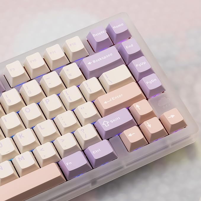 KEEBMONKEY WOBKEY Rainy 75 Aluminum HMX/JWK Switches Mechanical Keyboard with Superior Acoustics, Wired, BT, 2.4G Wireless Connectivity(Pro Purple(Acrylic Limited))
