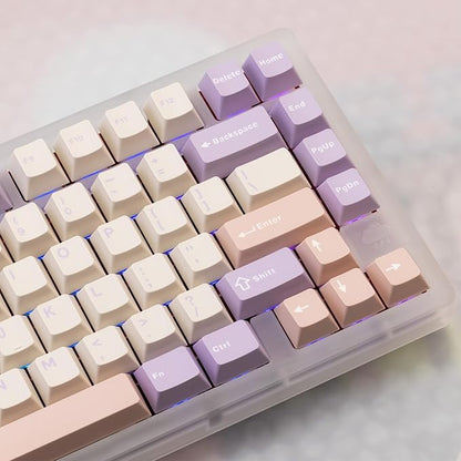 KEEBMONKEY WOBKEY Rainy 75 Aluminum HMX/JWK Switches Mechanical Keyboard with Superior Acoustics, Wired, BT, 2.4G Wireless Connectivity(Pro Purple(Acrylic Limited))