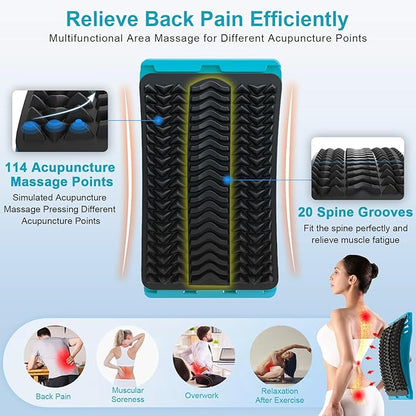 Back Stretcher for Lower Back Pain Relief, Multiple Level Adjustable Arch Lumbar Back Cracker Board, Back Cracking Device, Back Massager for Scoliosis, Spine Decompression Support
